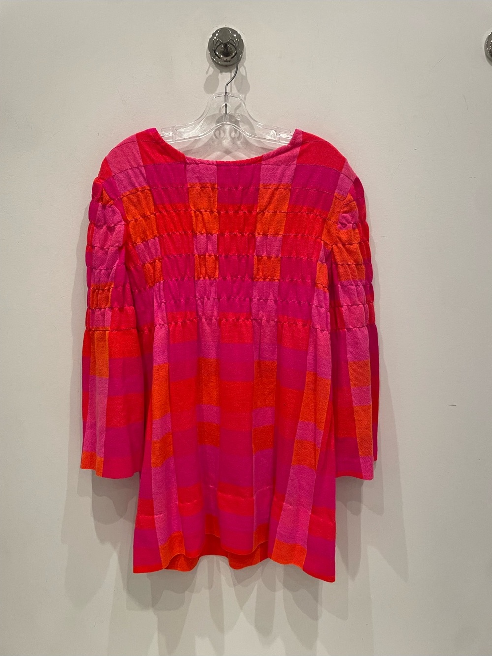 Smocked Stripe Tunic Dress in Pink and Orange